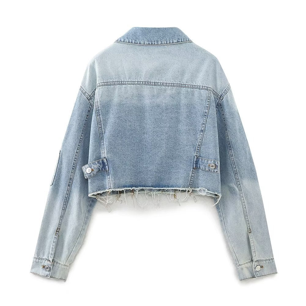 Denim Color Matching Short Jacket