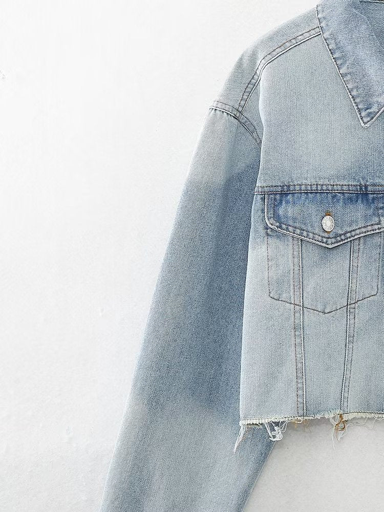 Denim Color Matching Short Jacket