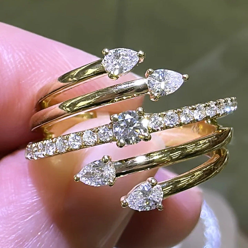 Around Starry Sky Artificial Diamond Female Ring