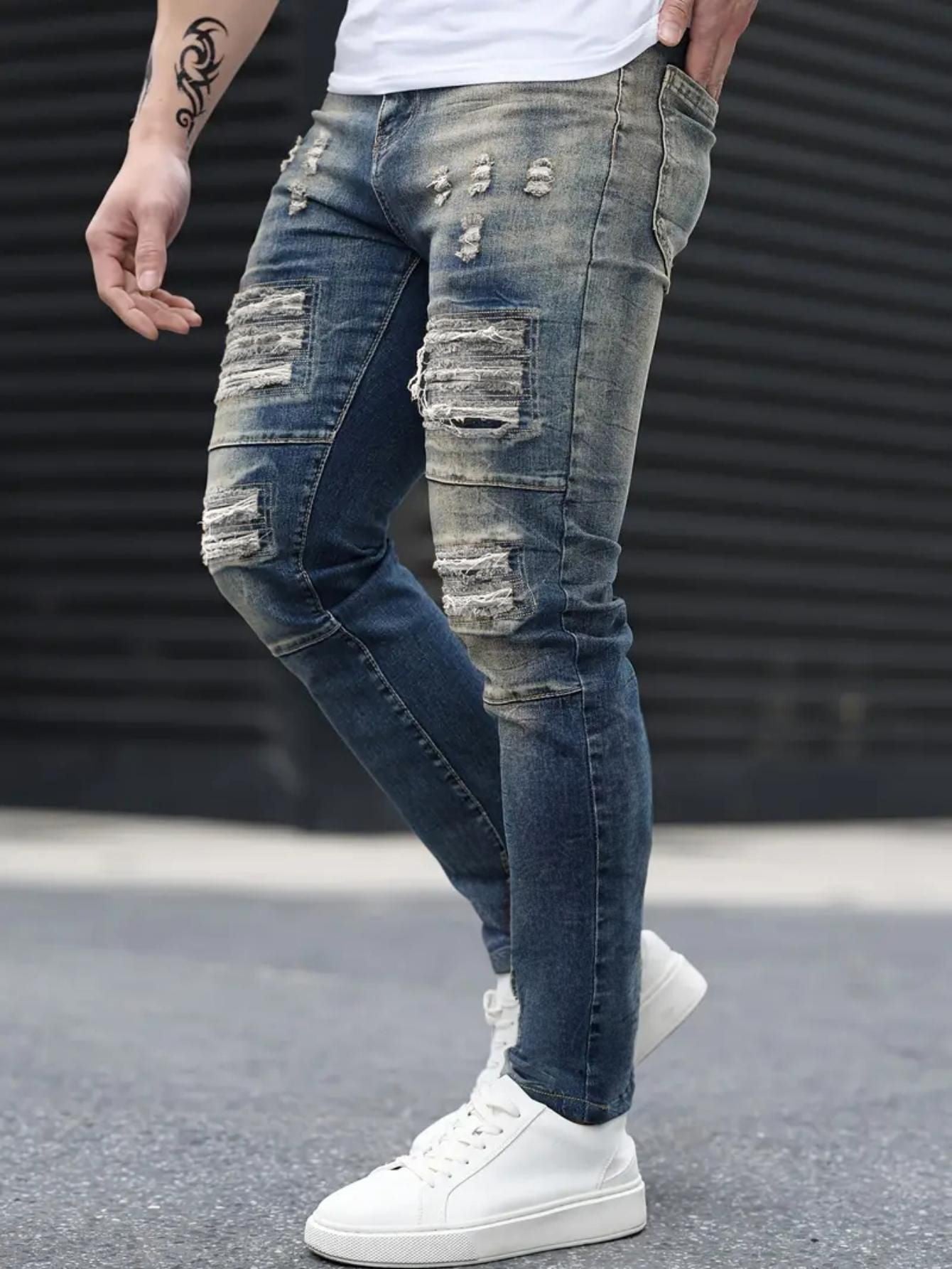 Men's Fashion Ripped Cool High Street Jeans