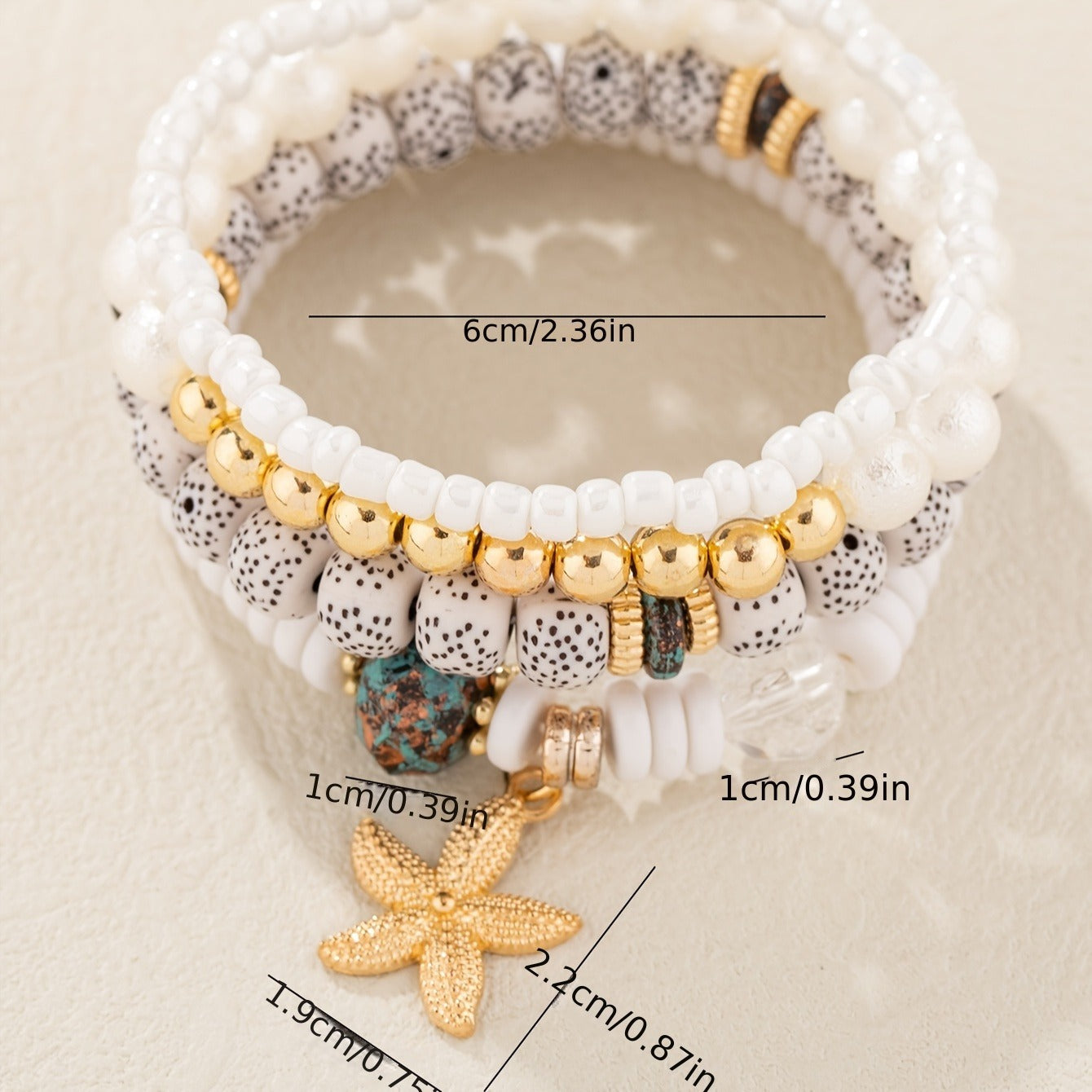 4 PCs Ethnic Pearls Elastic String Xingyue Bodhi