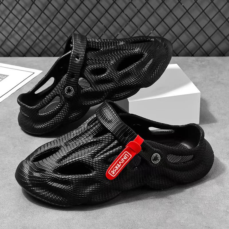 Coconut Slippers Couple Summer Dual-use Closed Toe Beach Hole Shoes