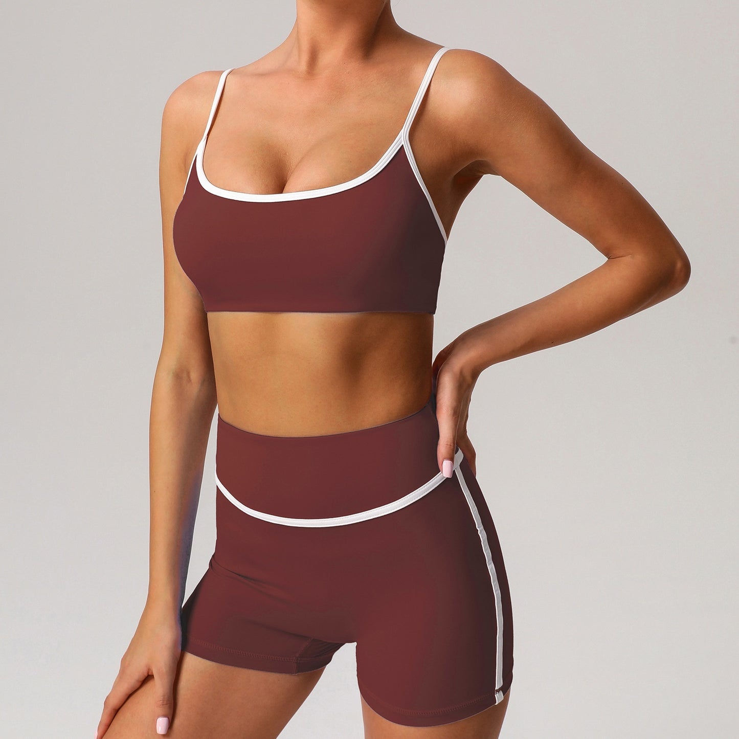 New Quick-drying High Top Sports Suit Women's Contrast Color Beauty Back Tight