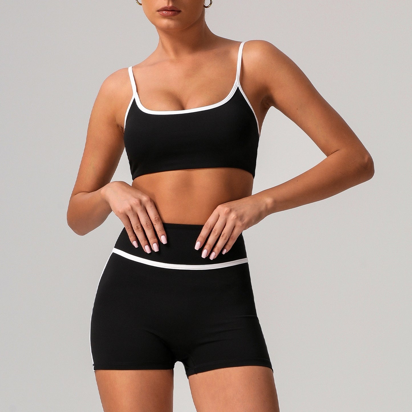 New Quick-drying High Top Sports Suit Women's Contrast Color Beauty Back Tight