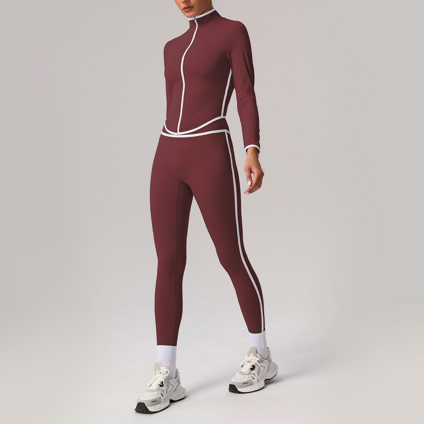 New Quick-drying High Top Sports Suit Women's Contrast Color Beauty Back Tight