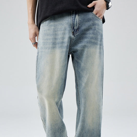 Men's American High Street Loose Wide Leg Denim Trousers