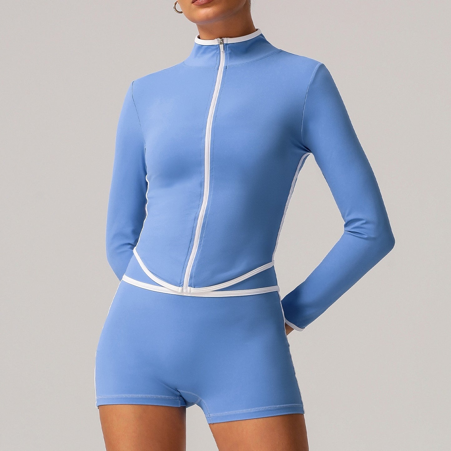 New Quick-drying High Top Sports Suit Women's Contrast Color Beauty Back Tight