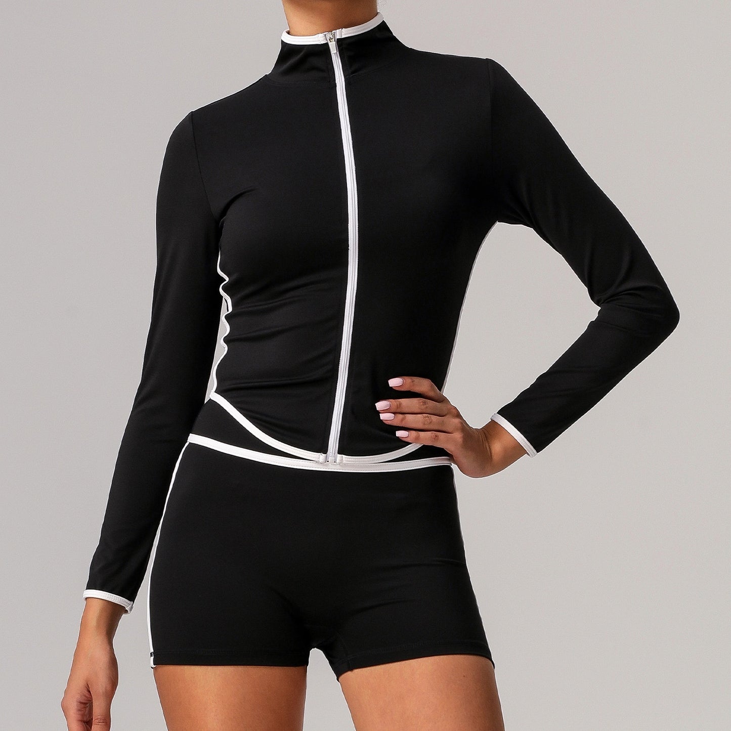 New Quick-drying High Top Sports Suit Women's Contrast Color Beauty Back Tight