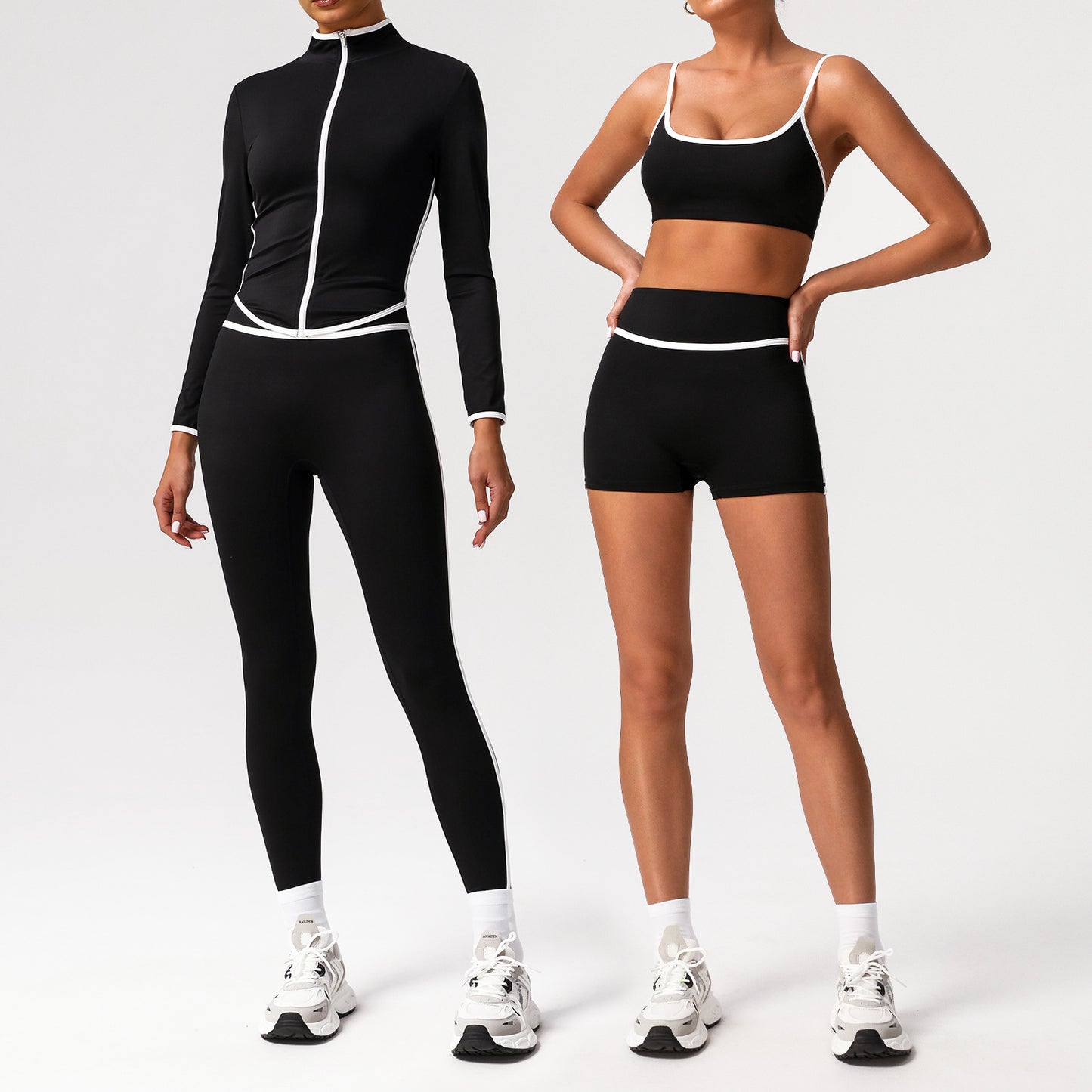 New Quick-drying High Top Sports Suit Women's Contrast Color Beauty Back Tight