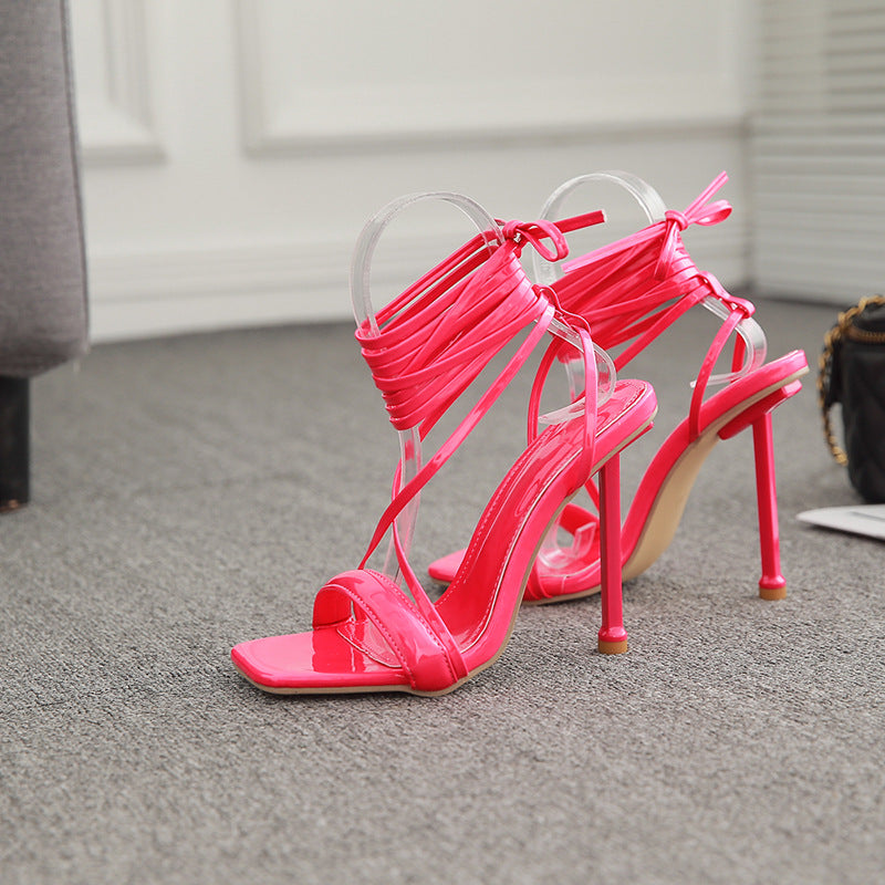 Fashion Tie Catwalk Metal Stiletto Sandals
