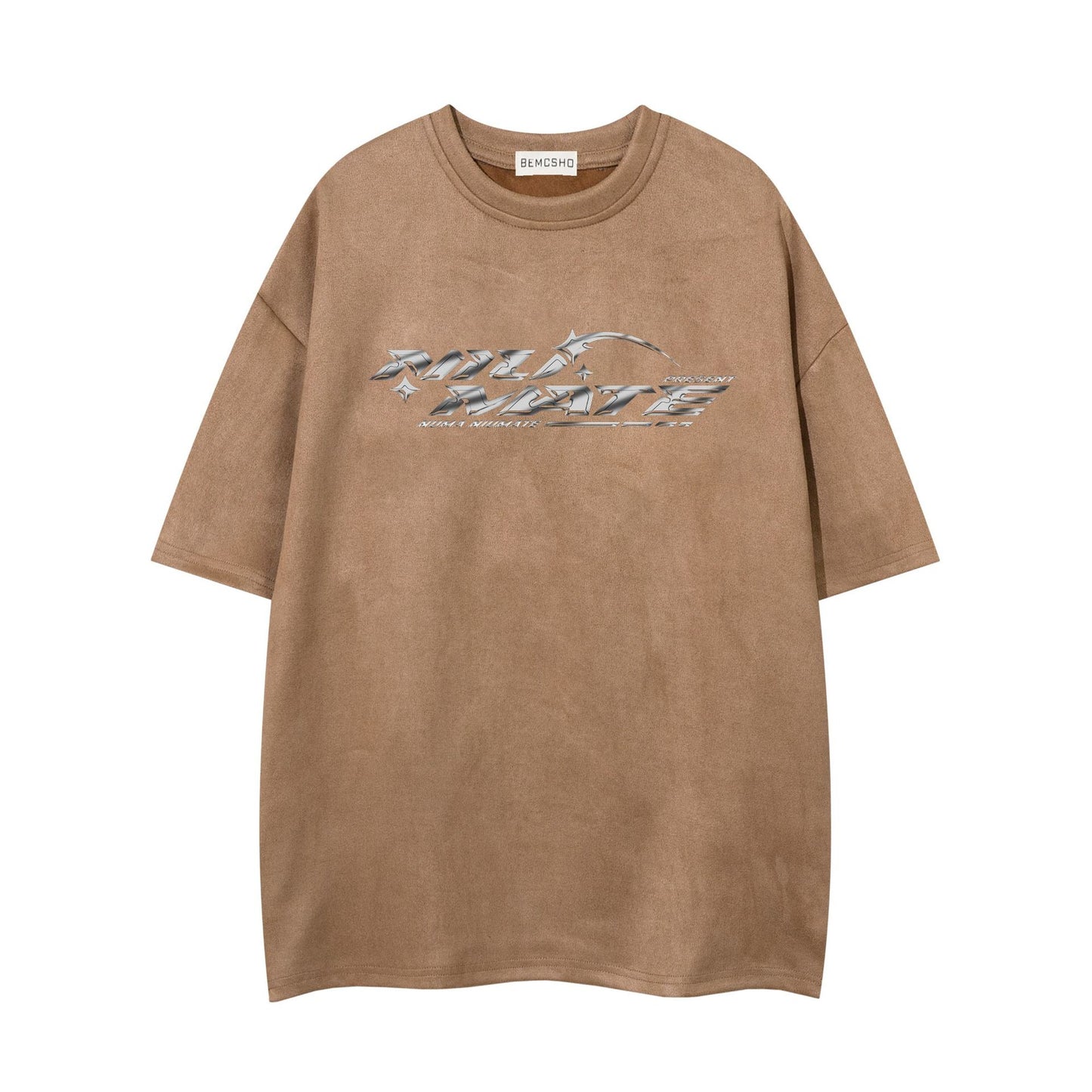 Summer Suede Men's Angel Wings Printing Short Sleeved T-shirt