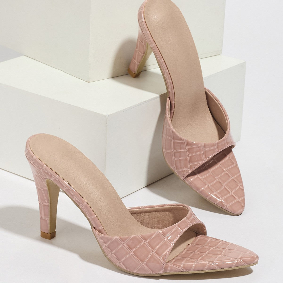 Sexy Summer Pointed Toe Open Toe Stiletto Heel Slippers