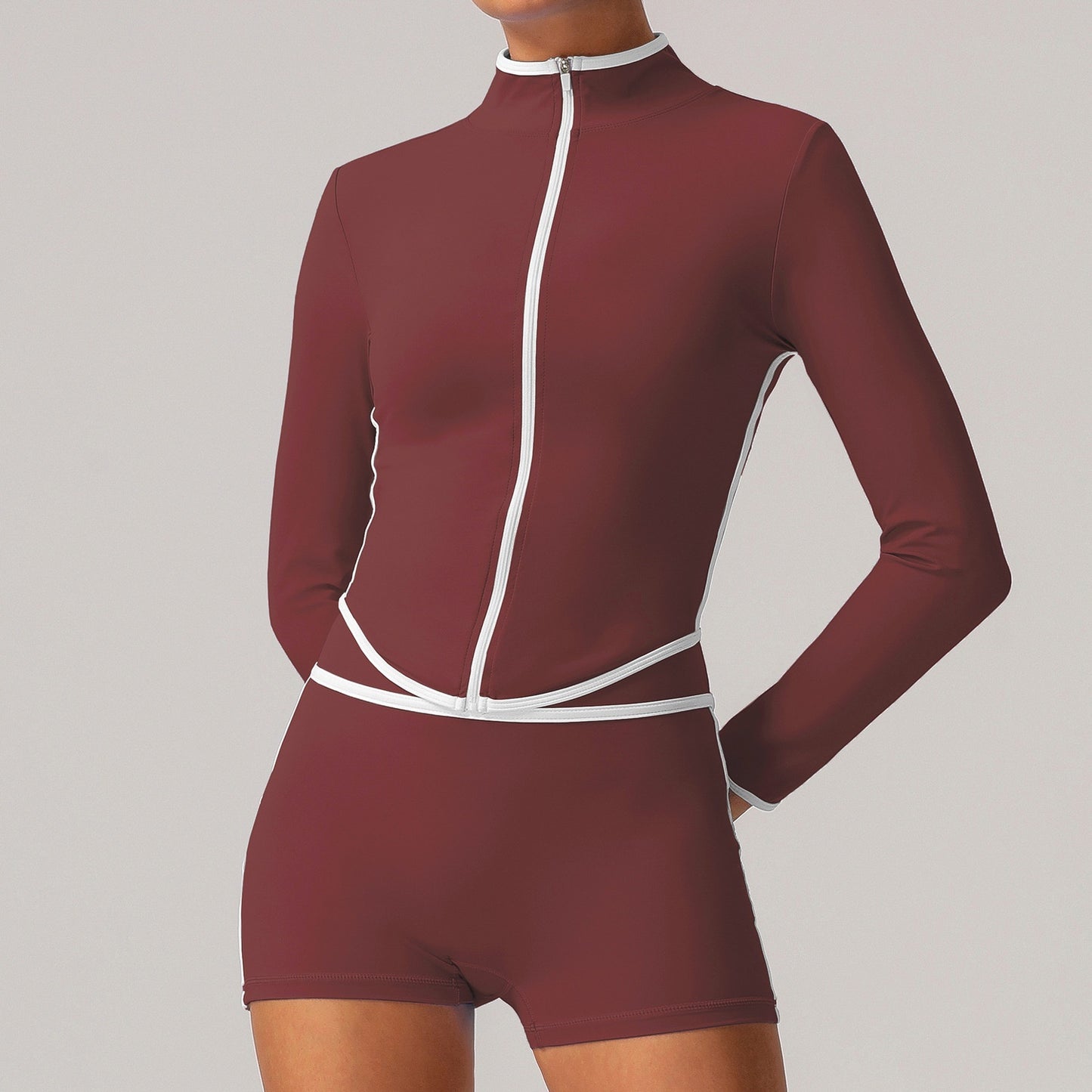 New Quick-drying High Top Sports Suit Women's Contrast Color Beauty Back Tight