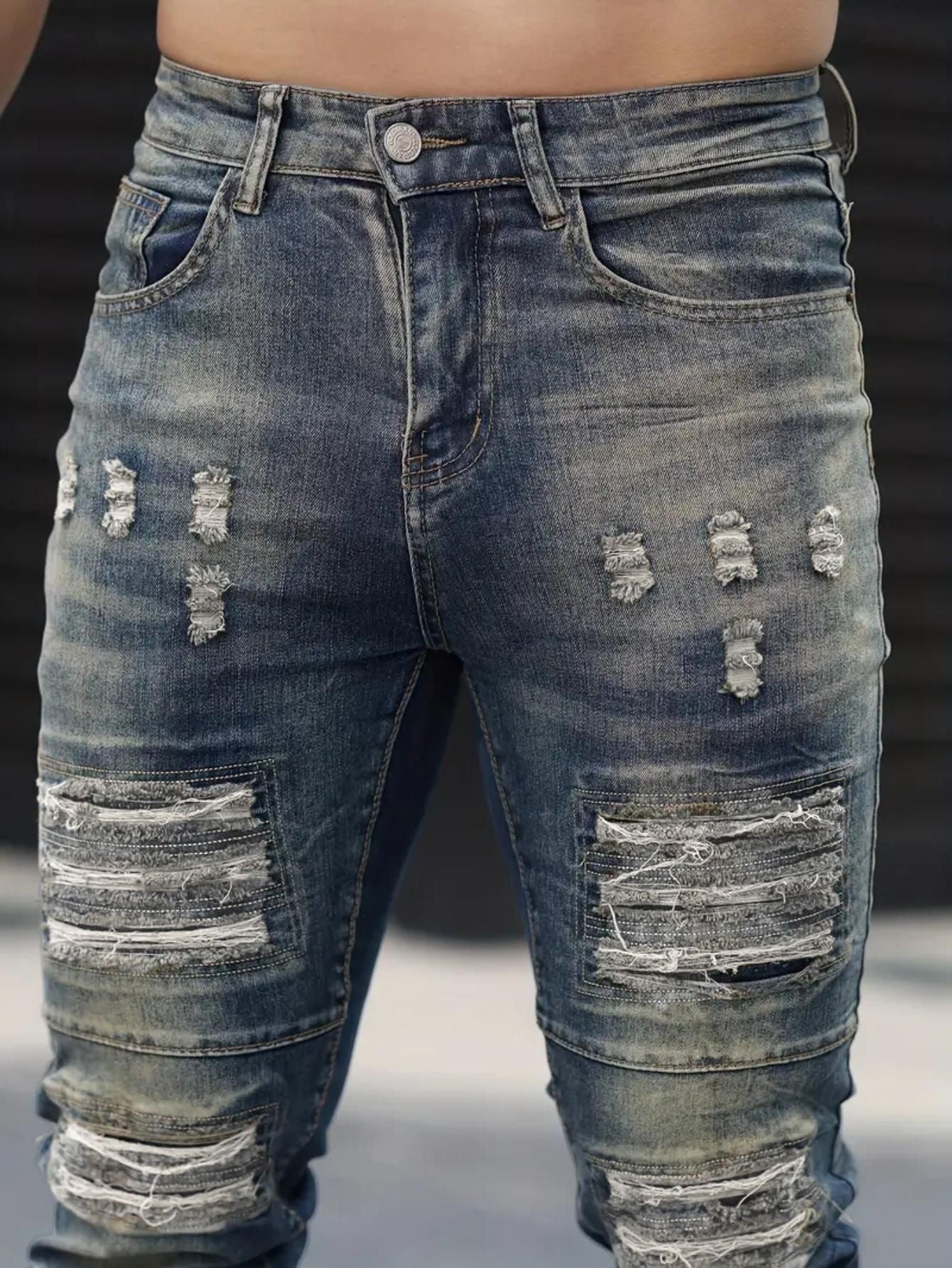 Men's Fashion Ripped Cool High Street Jeans