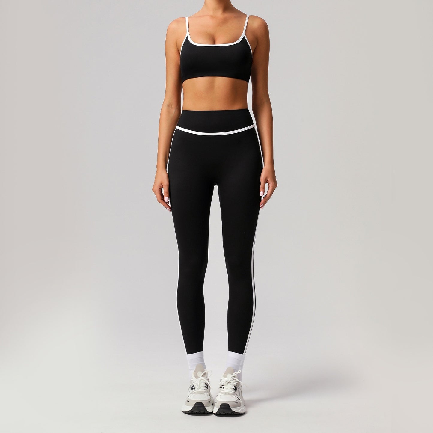 New Quick-drying High Top Sports Suit Women's Contrast Color Beauty Back Tight